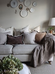 Ellenvale Interiors Coffee Chloe Scalloped Edge 45 x 45cm Cushion Cover - Image 7 of 7