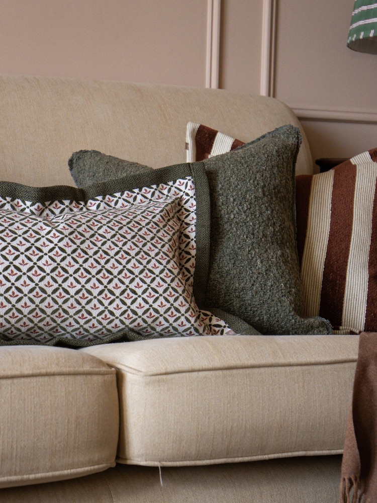 Ellenvale Interiors Olive Fleur Print Cushion Cover 50 X 30cm - Image 3 of 3