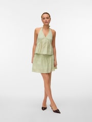 VERO MODA Green Halterneck Broderie Top - Image 3 of 4