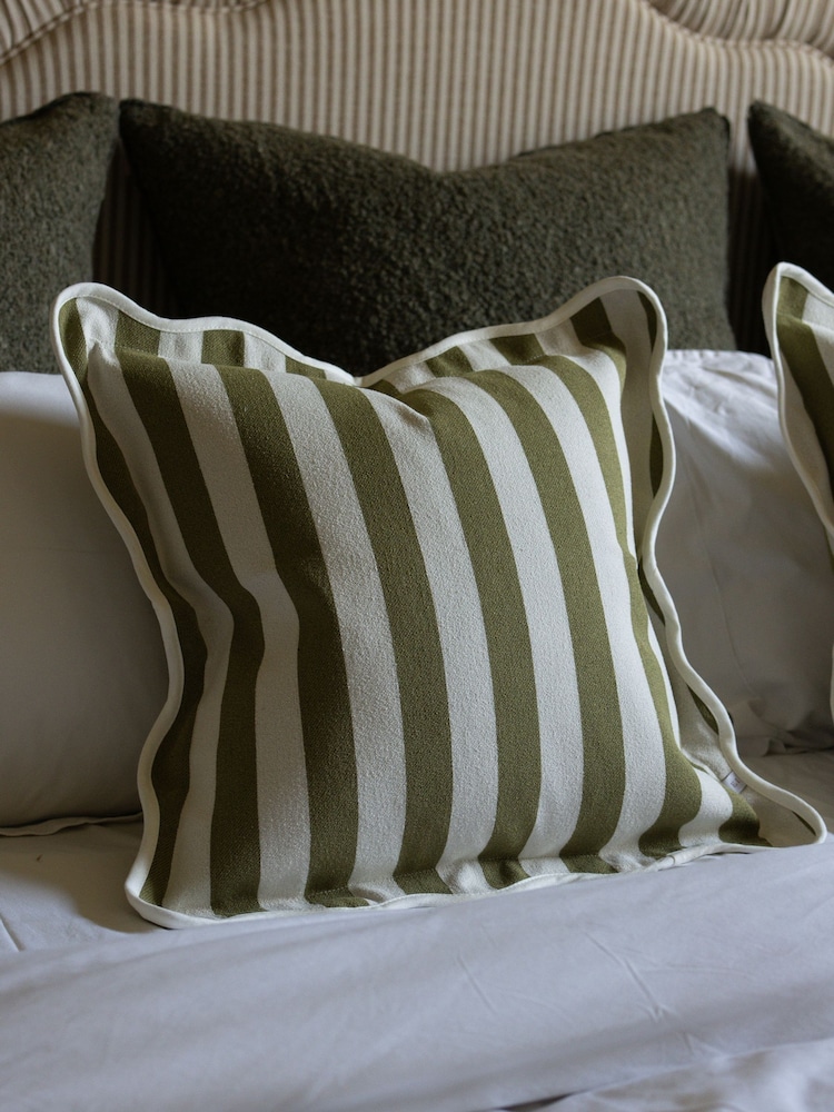 Ellenvale Interiors Olive Chloe Stripe Cushion Cover 45 X 45cm - Image 1 of 3