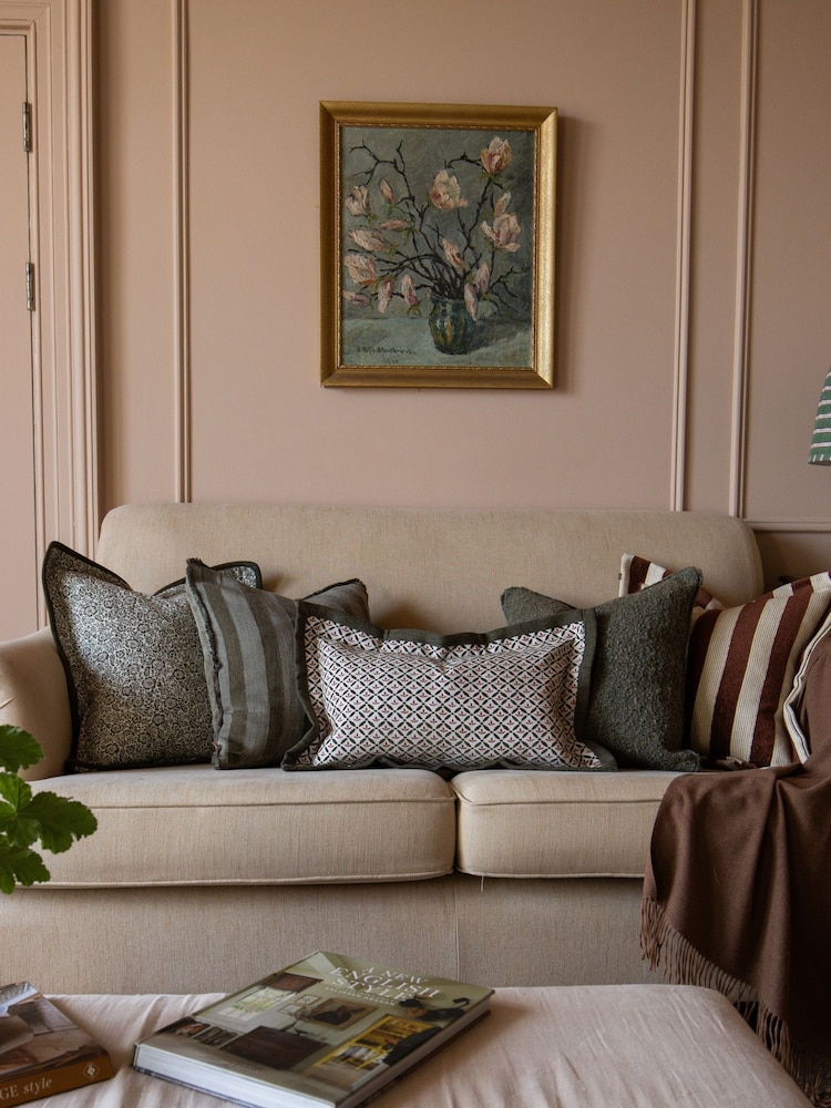 Ellenvale Interiors Olive Isla Stripe Cushion Cover 45 X 45cm - Image 2 of 3 Ellenvale Interiors Olive Isla Stripe Cushion Cover 45 X 45cm - Image 2 of 3