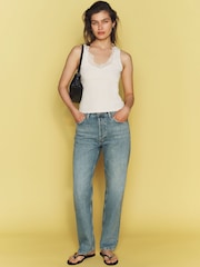 奶油 - Anthropologie Red Maeve Lace V-Neck Tank Top - 4的图像1｝