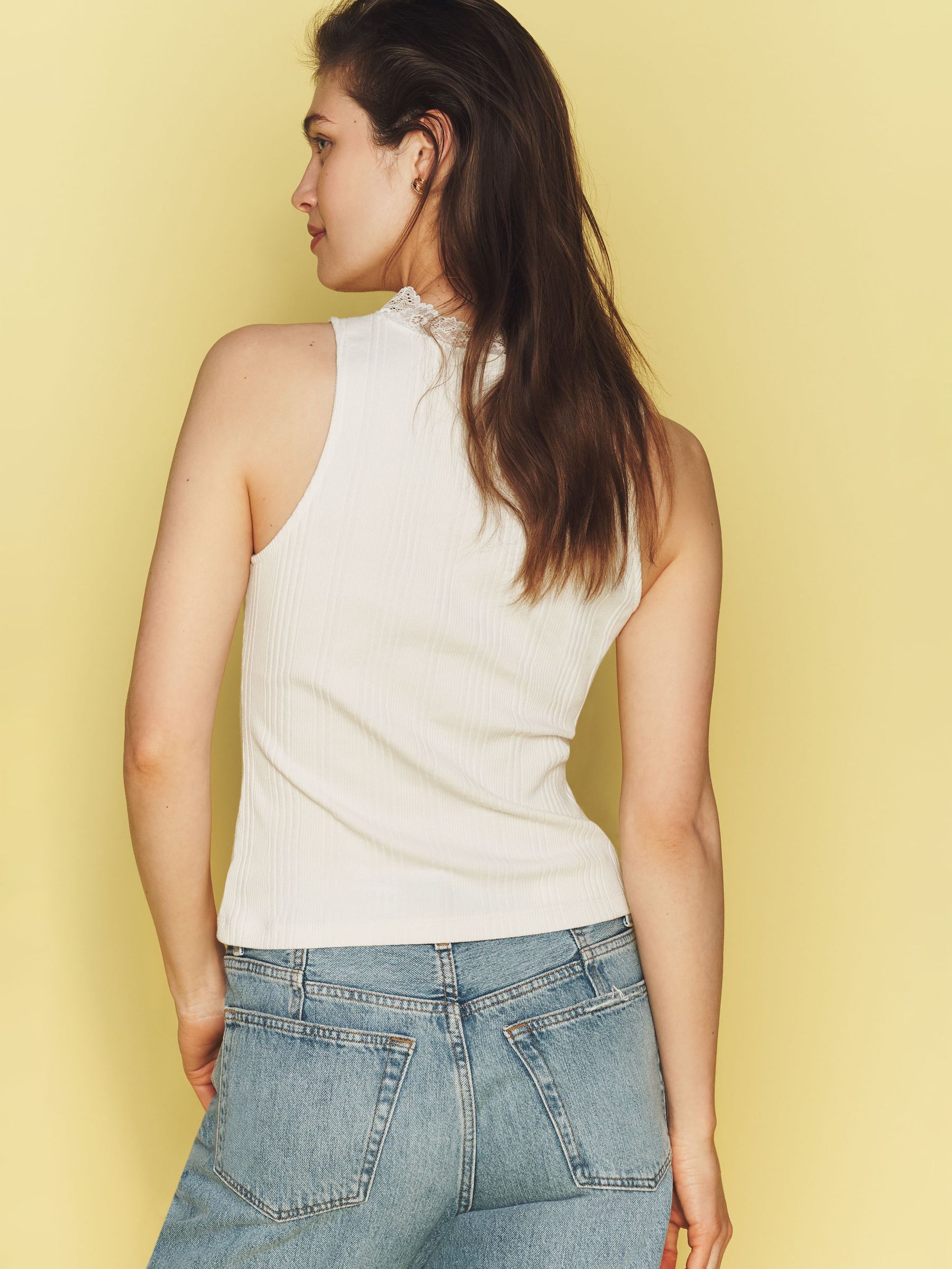 Buy Anthropologie Cream Maeve Lace V-Neck Tank Top from Next USA