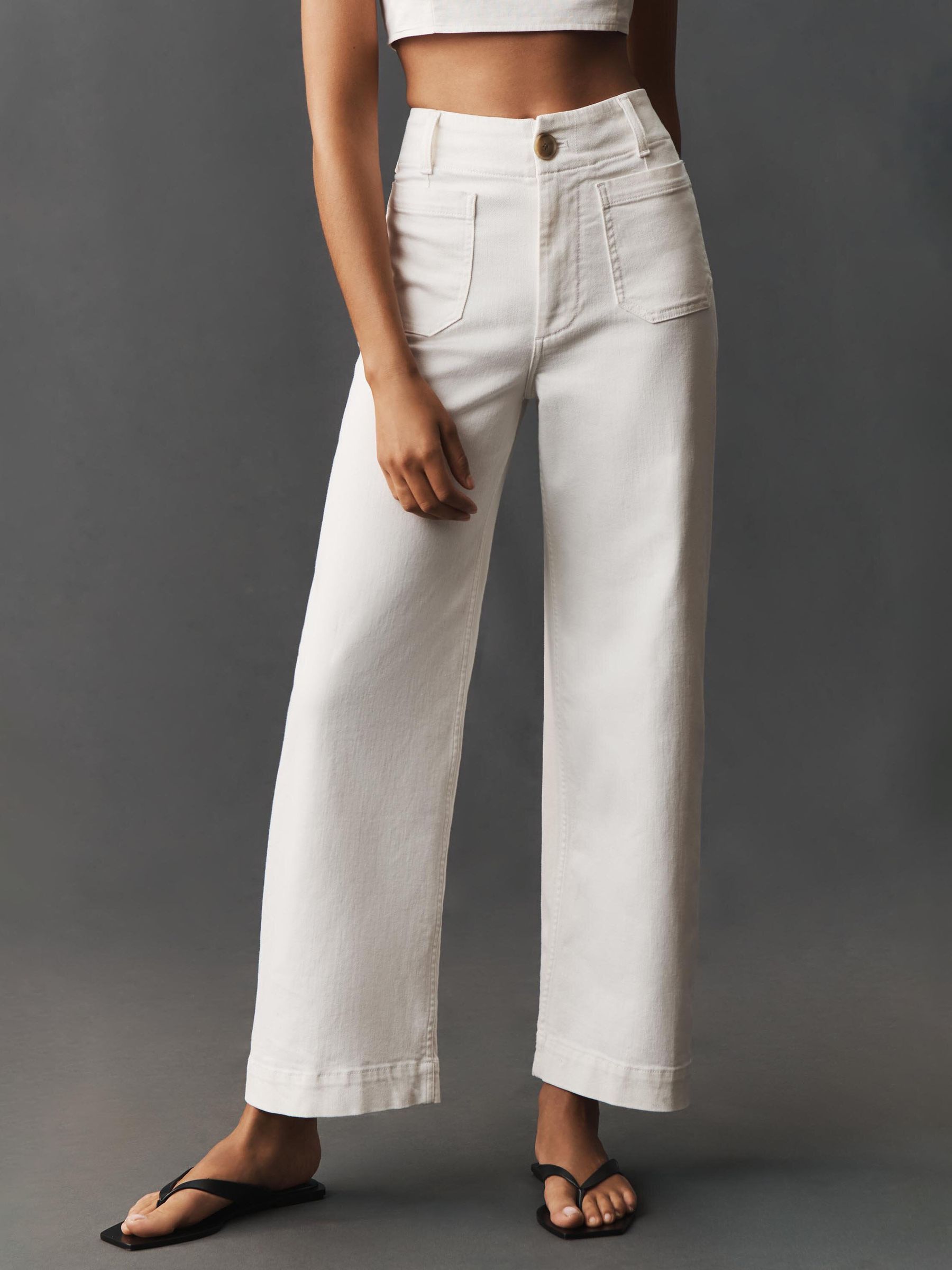 Buy Anthropologie White Maeve The Colette Full-Length Wide-Leg