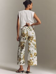 Anthropologie Maeve The Colette Cropped Wide-Leg Printed Linen Edition Trousers - Image 2 of 4