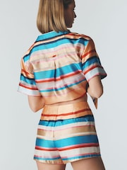 Anthropologie Orange Maeve Stripe Shorts - Image 2 of 4