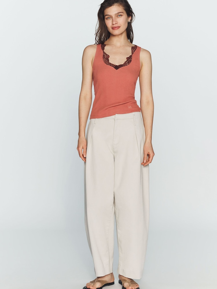 红色 - Anthropologie Red Maeve Lace V-Neck Tank Top - 4的图像2｝