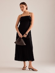 Anthropologie Lia Linen-Blend Beaded Strap Midi Dress - Image 1 of 4