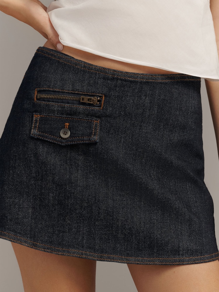 Anthropologie Blue Pilcro Classic Racer Skirt - Image 4 of 4