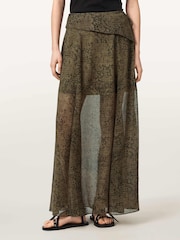 AllSaints Green Sali Skirt - Image 1 of 6