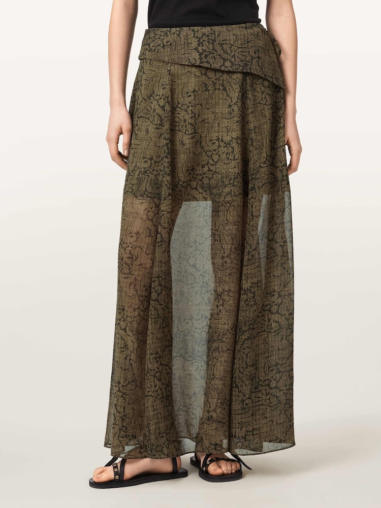 AllSaints Green Sali Skirt - Image 1 of 6