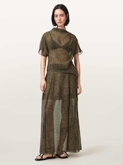 AllSaints Green Sali Skirt - Image 2 of 6