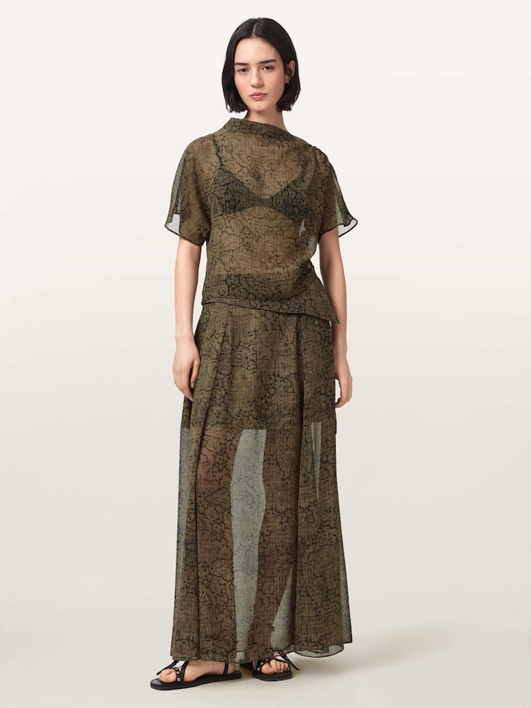 AllSaints Green Sali Skirt - Image 2 of 6