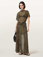 AllSaints Green Sali Skirt - Image 4 of 6