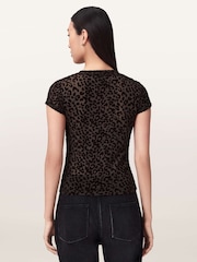 AllSaints Black Ellie Mesh T-Shirt - Image 4 of 7