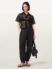 AllSaints Black Harrie Trousers - Image 3 of 6