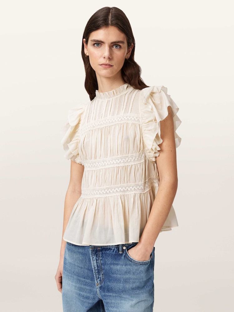 AllSaints White Harriet Top - Image 1 of 5