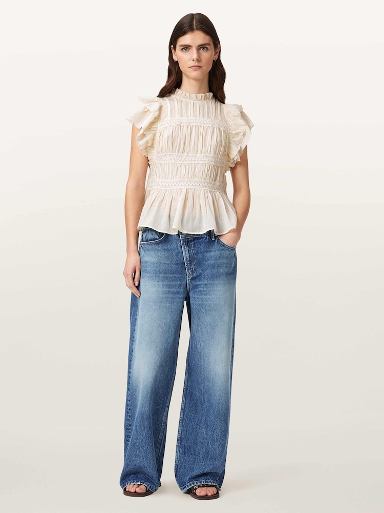 AllSaints White Harriet Top - Image 2 of 5