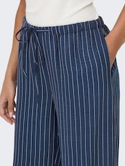 JDY Blue Pinstripe Wide Leg Trousers - Image 4 of 6