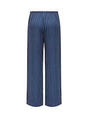 JDY Blue Pinstripe Wide Leg Trousers - Image 6 of 6