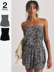 JD Williams Black Bandeau Beach Playsuits 2 Pack - Image 1 of 4