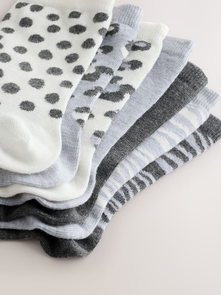 Grey Animal Ankle Socks 7 Pack - Image 10 of 10 Grey Animal Ankle Socks 7 Pack - Image 10 of 10
