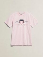 GANT Pink Archive Shield Short Sleeve T-Shirt - Image 1 of 2