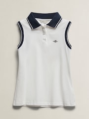 GANT White Shield Sleeveless Polo Top - Image 1 of 2
