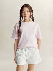 GANT Pink Shield Slub Short Sleeve T-Shirt - Image 1 of 6