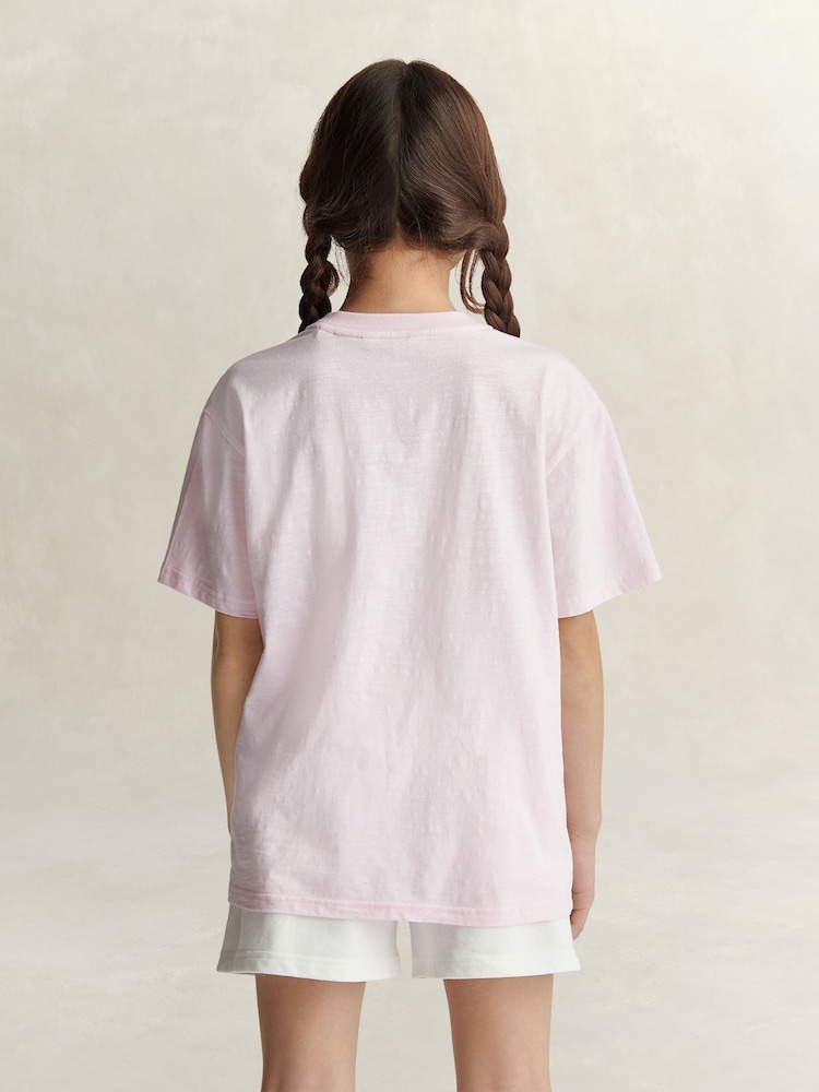 GANT Pink Shield Slub Short Sleeve T-Shirt - Image 2 of 6