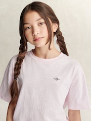 GANT Pink Shield Slub Short Sleeve T-Shirt - Image 3 of 6