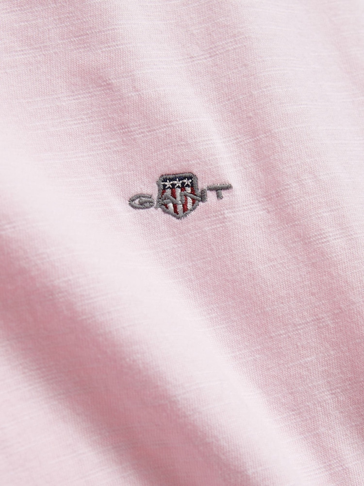 GANT Pink Shield Slub Short Sleeve T-Shirt - Image 6 of 6