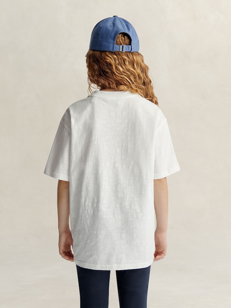 GANT White Shield Slub Short Sleeve T-Shirt - Image 2 of 5 GANT White Shield Slub Short Sleeve T-Shirt - Image 2 of 5