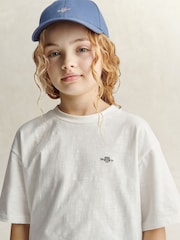 GANT White Shield Slub Short Sleeve T-Shirt - Image 3 of 5