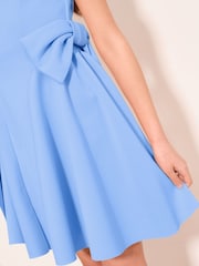 Lipsy Cornflower Blue Scuba Bow Mini Dress (5-16yrs) - Image 3 of 5