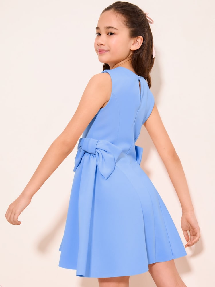 Lipsy Cornflower Blue Scuba Bow Mini Dress (5-16yrs) - Image 5 of 5 Lipsy Cornflower Blue Scuba Bow Mini Dress (5-16yrs) - Image 5 of 5