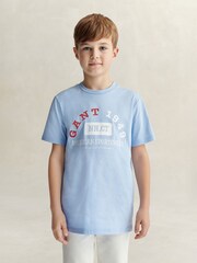 GANT Blue American Sportswear Graphic Short Sleeve T-Shirt - Image 1 of 6