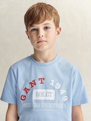 GANT Blue American Sportswear Graphic Short Sleeve T-Shirt - Image 3 of 6