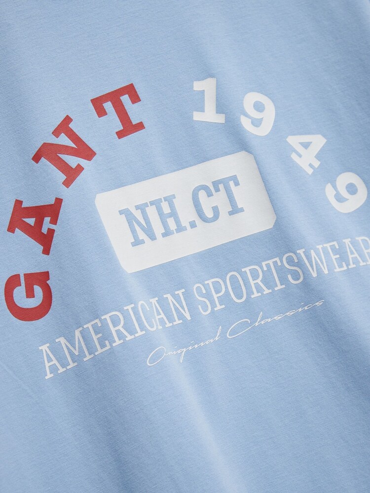 GANT Blue American Sportswear Graphic Short Sleeve T-Shirt - Image 6 of 6