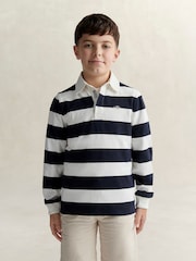 GANT Blue Shield Long Sleeve Rugby Polo Shirt - Image 1 of 4