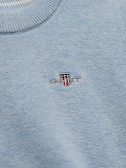 GANT Blue Shield Cotton Crew Neck Sweater - Image 2 of 3