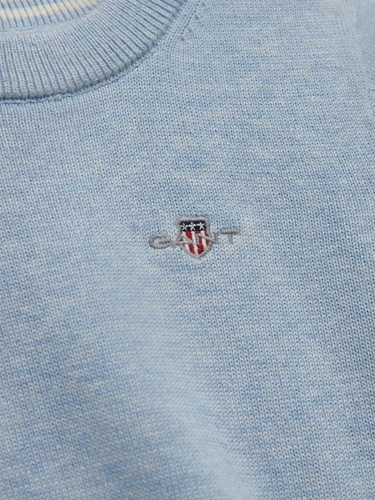 GANT Blue Shield Cotton Crew Neck Sweater - Image 2 of 3