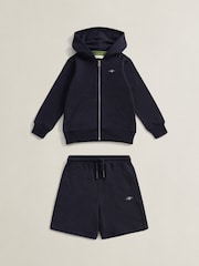 Ναυτικό μπλε - Σετ GANT Shield Full Zip Φούτερ με κουκούλα, Κοντομάνικο μπλουζάκι & Sweat Short - Εικόνα 2 από 6