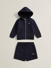 Ναυτικό μπλε - Σετ GANT Shield Full Zip Φούτερ με κουκούλα, Κοντομάνικο μπλουζάκι & Sweat Short - Εικόνα 3 από 6