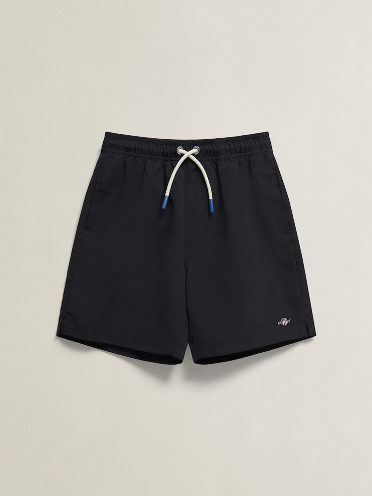 GANT Black Shield Swim Shorts - Image 1 of 2 GANT Black Shield Swim Shorts - Image 1 of 2