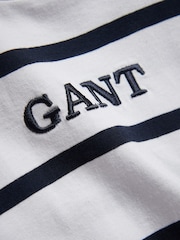 GANT White Graphic Stripe Short Sleeve T-Shirt - Image 2 of 2