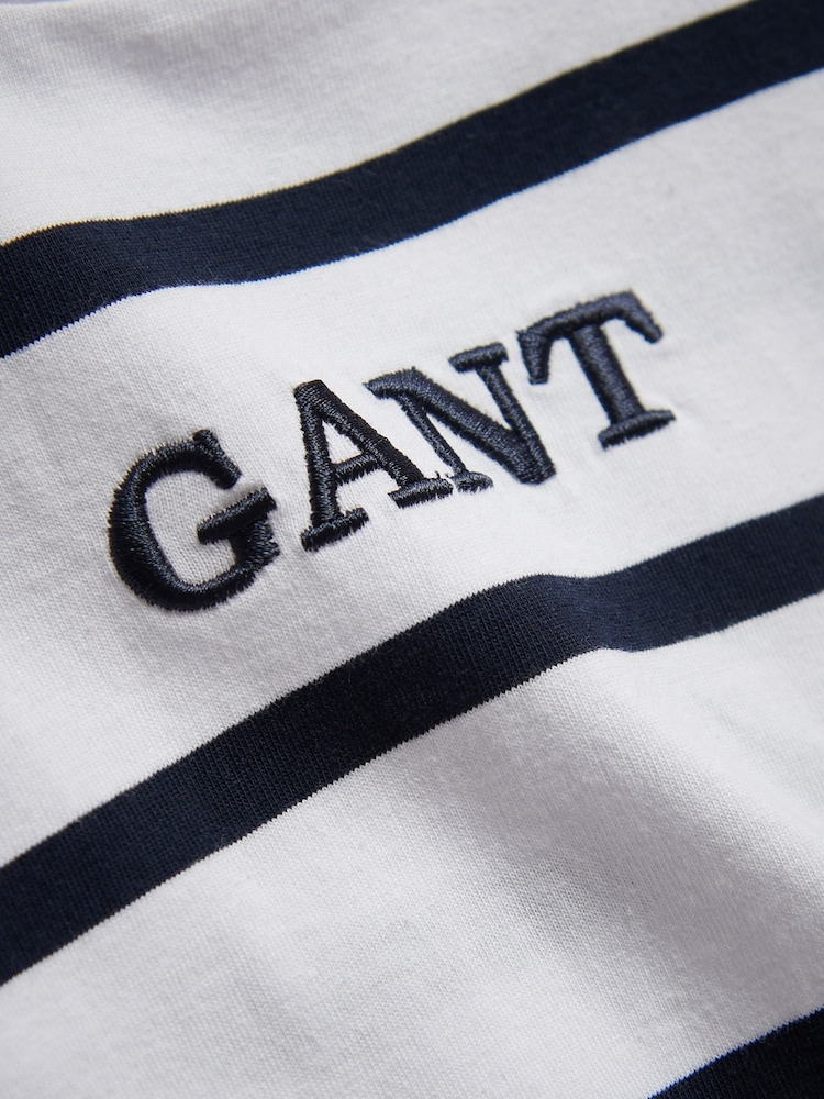 GANT White Graphic Stripe Short Sleeve T-Shirt - Image 2 of 2 GANT White Graphic Stripe Short Sleeve T-Shirt - Image 2 of 2