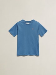 GANT Glaucous Blue Shield Short Sleeve T-Shirt - Image 1 of 3