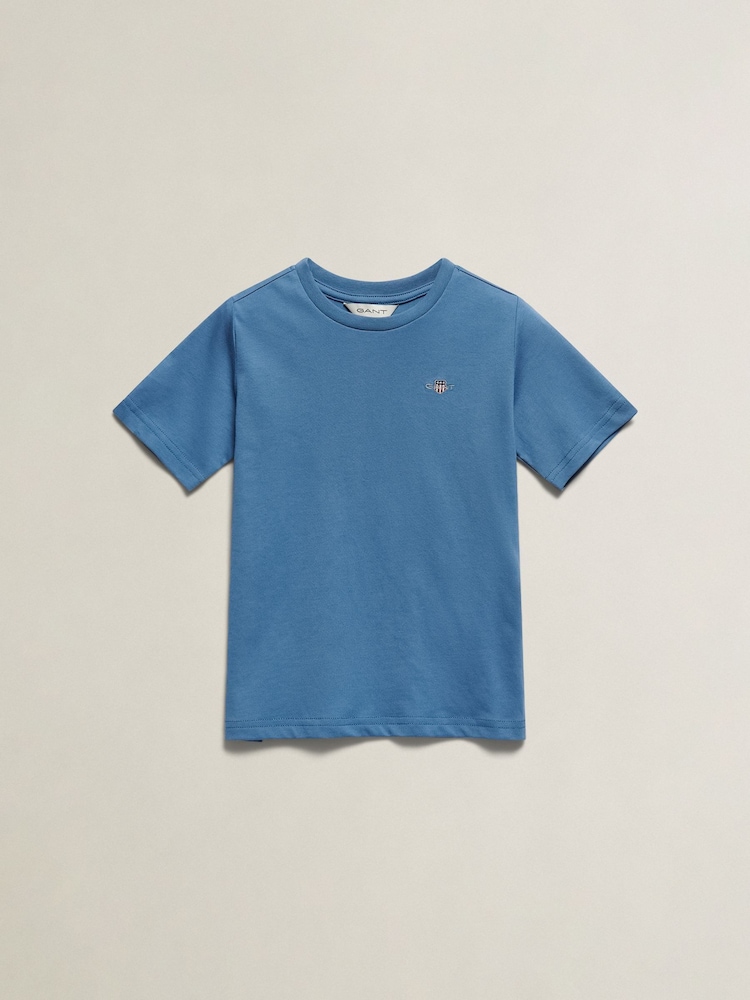 GANT Glaucous Blue Shield Short Sleeve T-Shirt - Image 1 of 3
