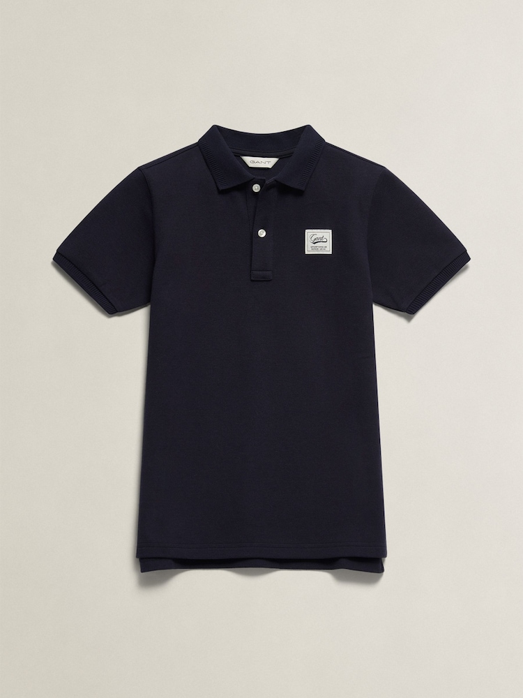 GANT Blue Badge Short Sleeve  Polo Shirt - Image 1 of 2